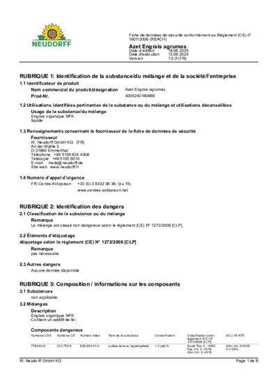 Azet Engrais agrumes Sicherheitsdatenblatt 2025-06_fr-FR