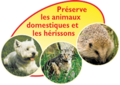 FR - Tierlogo, "Schont Haustiere und Igel"